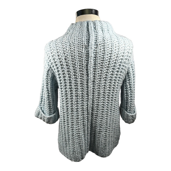 Saturday Sunday Anthropologie Chunky Sweater Womens XS Tight Knit Blue Pullover - Picture 2 of 10